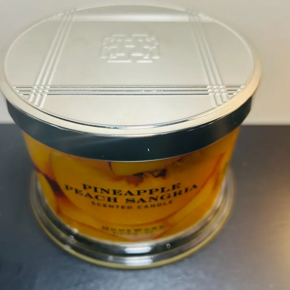 HomeWorx by Slatkin Pineapple Peach Sangria 3-Wick 14oz Candle - Picture 2 of 4